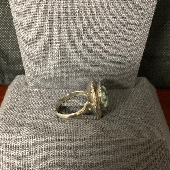 Vintage Sterling 925 silver cocktail ring with aquamarine stone. Size 8 - Picture 3 of 12